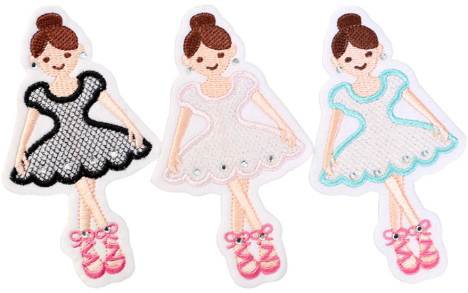 [펠트친구]앙바 발레소녀와펜[1547]/ 가방 의류 소품 꾸미기 리폼 포인트 악세사리, 핑크, 1개