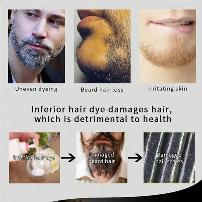 검은색 수염 염색 샴푸 5 분 천연 회색 제거 허브 15ml, 1개