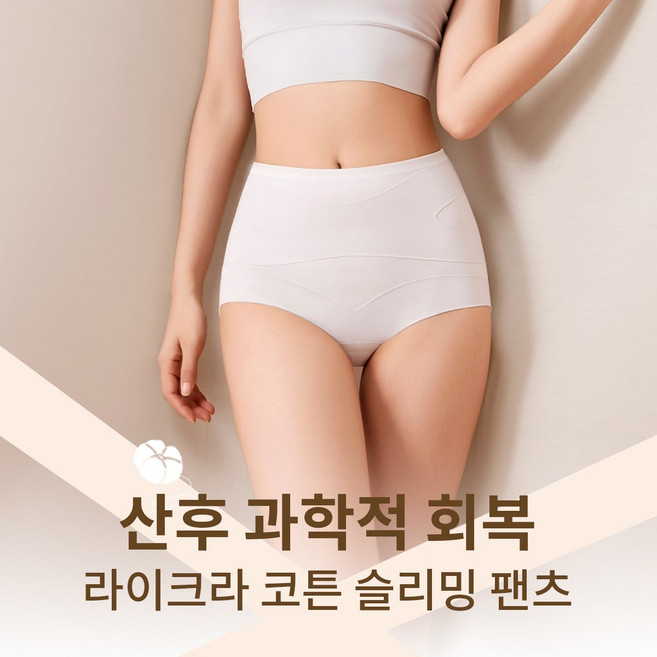 산후 회복 라이크라 코튼 하이웨이스트 팬티 2매입 10A급 항균 X형 셰이핑 팬티