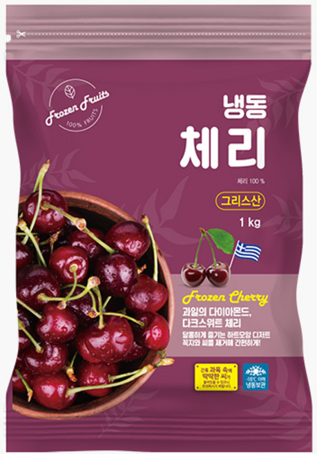 [자연원] 냉동체리(그리스), 3개, 1kg