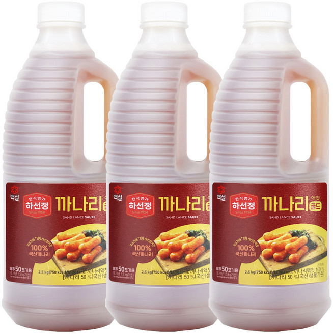 CJ 하선정 까나리액젓, 2.5kg, 3개