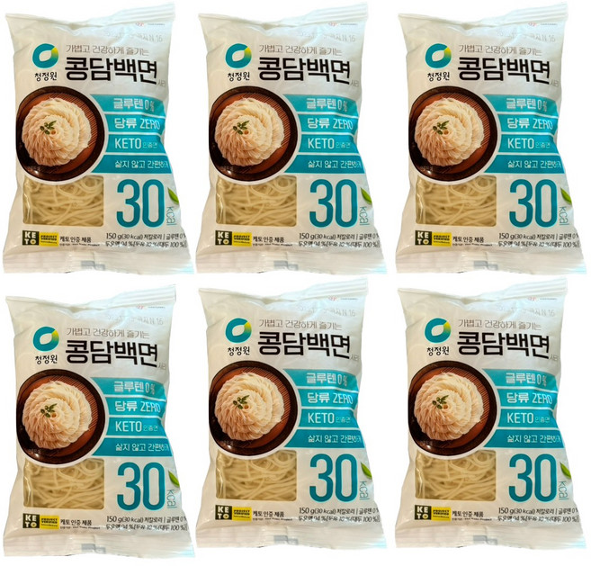 청정원 콩담백면, 150g, 6개