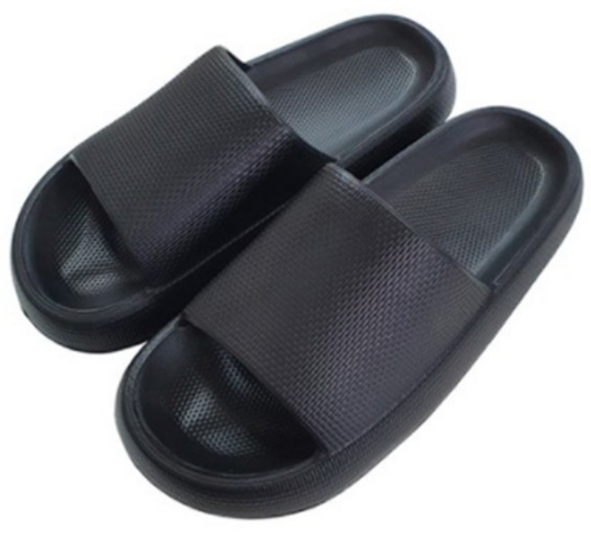 말랑말랑 마카롱 층간소음 슬리퍼 거실화, 블랙, 1개