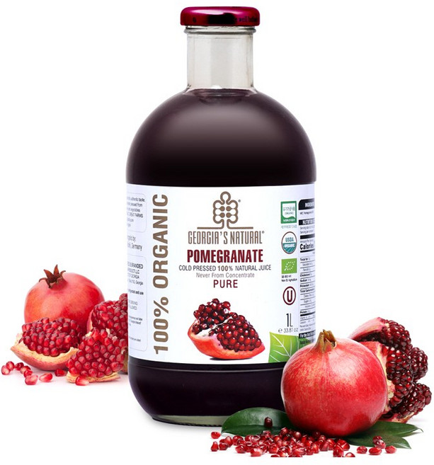 조지아스내추럴 유기농 NFC 석류주스 석류즙 1 000ml, 2개, 1L