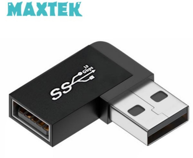 MAXTEK USB3.2 A타입 연장 꺾임젠더 MT461 좌향 90도 꺽임 Gen2 10Gbps속도, 1개