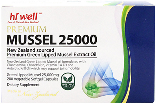 하이웰 초록입홍합 오일 25000 200 베지소프트젤, 1개, 200정