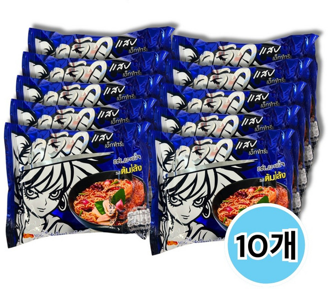 태국 와이와이 똠쿨롱 라면 60g, 10개
