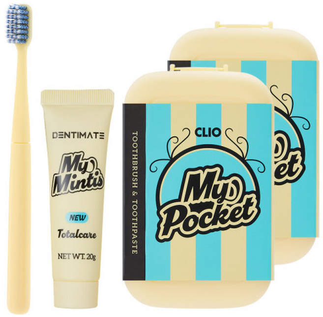 크리오 마이 포켓 휴대용 조립형 칫솔+치약 여행용세트