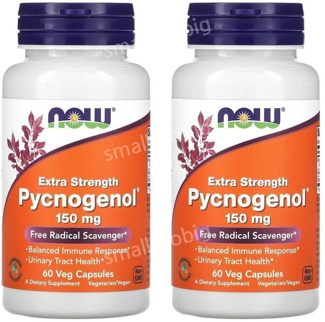 나우푸드 피크노제놀 150mg 60캡슐 2병 프랑스해송껍질추출물 Pycnogenol, 60정 2병 - 쿠팡
