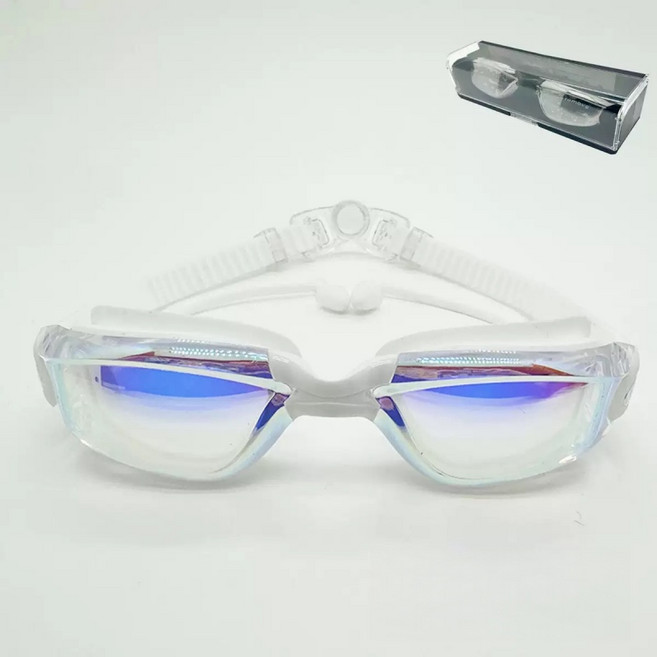 MJ21아쿠아X프로 미러 수경 김서림방지 안티포그 UV차단 수영용 고글, 크리스탈 클리어 미러, 1개