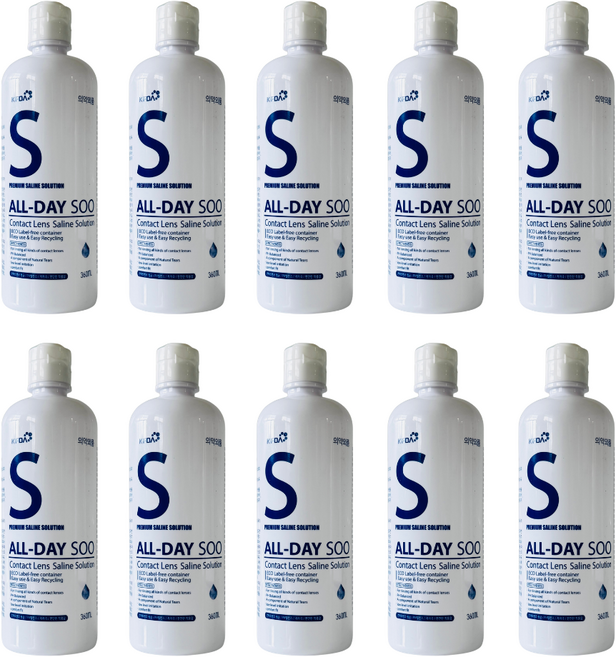 셀바이오 올데이-수 히알루론산 함유 드림렌즈용 프리미엄 렌즈식염수, 10개, 360ml