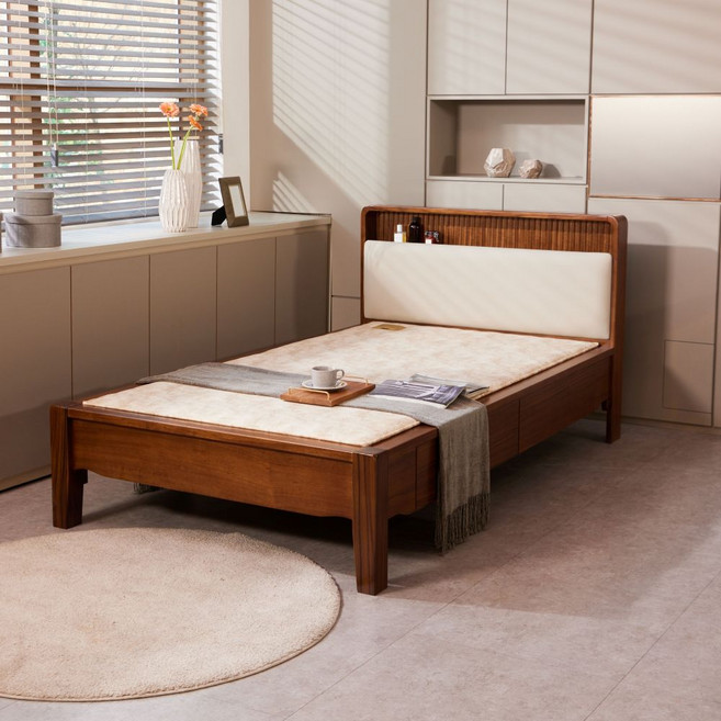 본까사 3003 황토숯볼 온열 흙침대 슈퍼싱글 SS, 브라운/아이보리