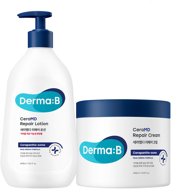 더마비 세라엠디 리페어 로션 400ml + 크림 430ml 세트, 830ml, 1세트