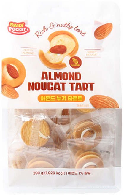 데일리포켓 아몬드 누가 타르트, 200g, 1개