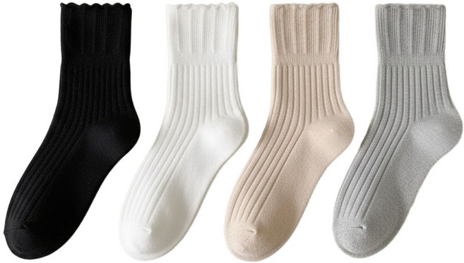 엠레이스 무압박 조임 없고 자국 없는 편안한 무밴드 임산부 당뇨 양말 4세트