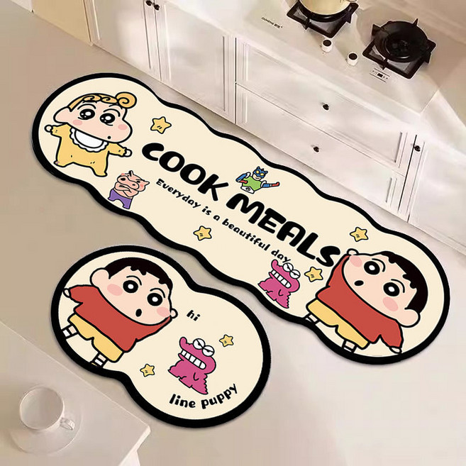 Merero 2종세트 빨아쓰는 규조토 캐릭터 발매트 주방매트, CC-01, 1개