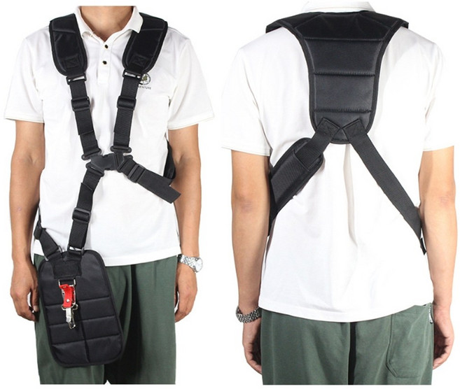 예초기 전문가 쿠션 견착 어깨 멜빵 하네스 Black-One, 1개