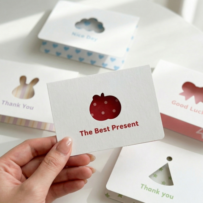 올리올망 미니 감사 메세지 생일 카드 봉투 세트, 20개, 5종