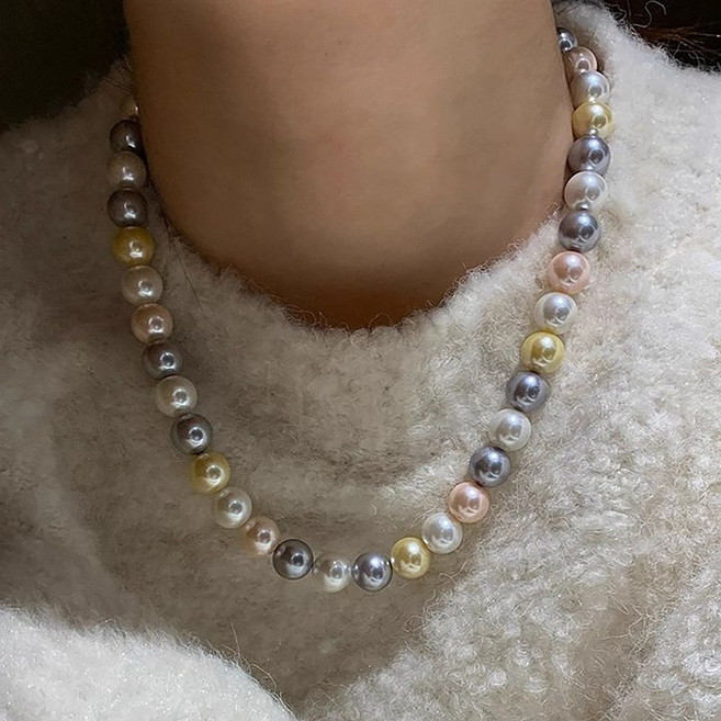 ROYALBELLE 혼합 컬러 진주 액세서리 6MM 10MM 우아한 패션 고급 목걸이 D0052733