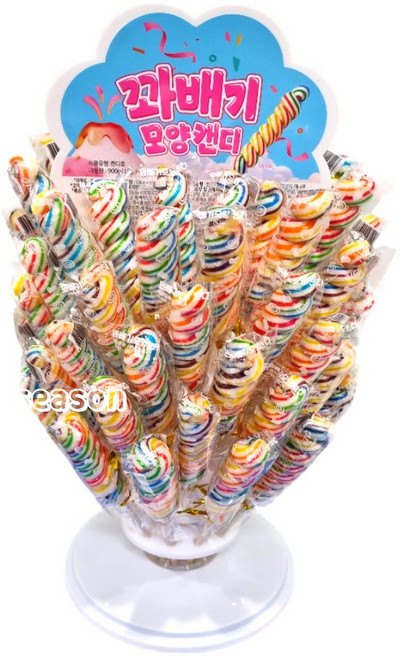 꽈배기 모양 캔디 15g 60개 막대 사탕 간식 행사 축제 학교 학원