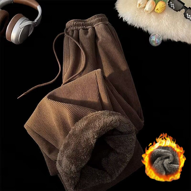 WILDSEA 겨울 남녀공용 빅사이즈 와이드 밴딩 따뜻 기모바지