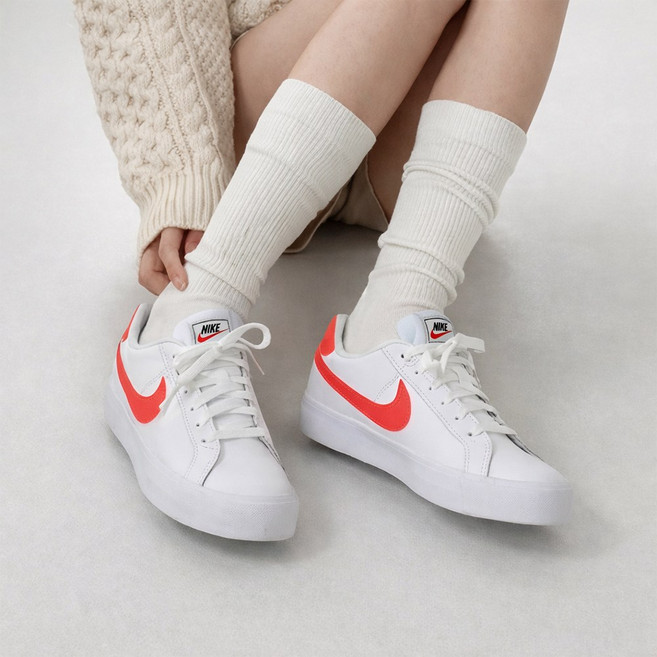 나이키 코트로얄 화이트 핫핑크 깔끔한 단화 가성비 데일리슈즈 다용도신발주머니증정