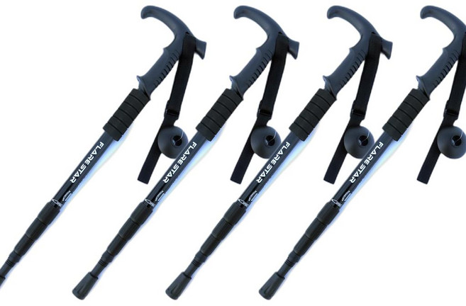 셀링랩 등산스틱, 4개, 블랙