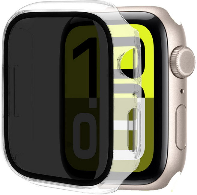 더조은셀러 사생활 보호 프라이버시 강화유리 케이스 애플워치 호환, 투명