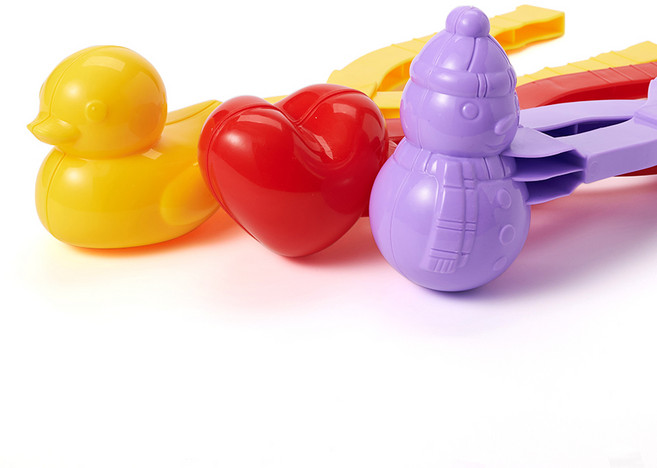 나인플로우 대형 38cm 스노우볼 메이커 세트 8종 (엠플로우 3세 이상 KC 인증 제품) 눈놀이 모래놀이 눈오리 집게, 오리+하트+눈사람 3종 세트, 3개, 혼합색상, 300g