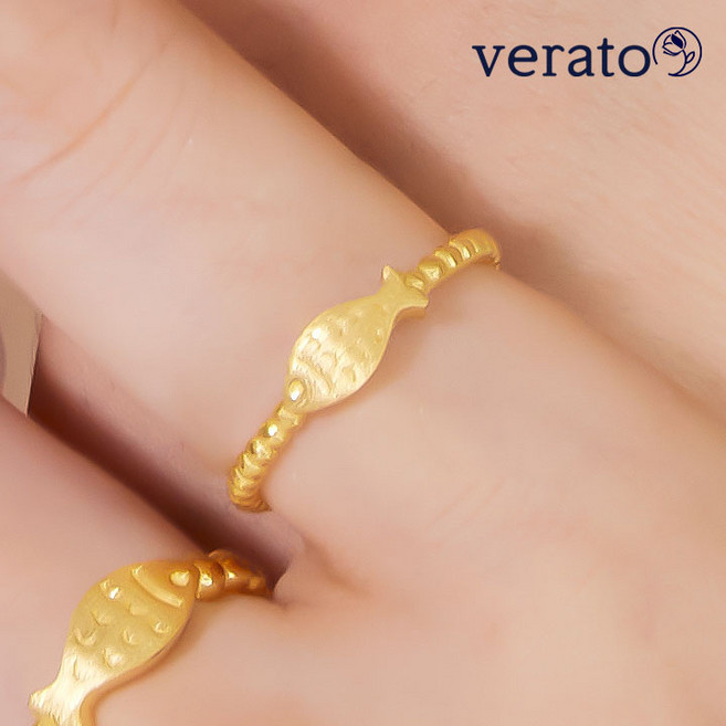 [가정의달특가] 베라토 24K 순금 행운의 물고기 반돈 반지 1.875g +실버반지