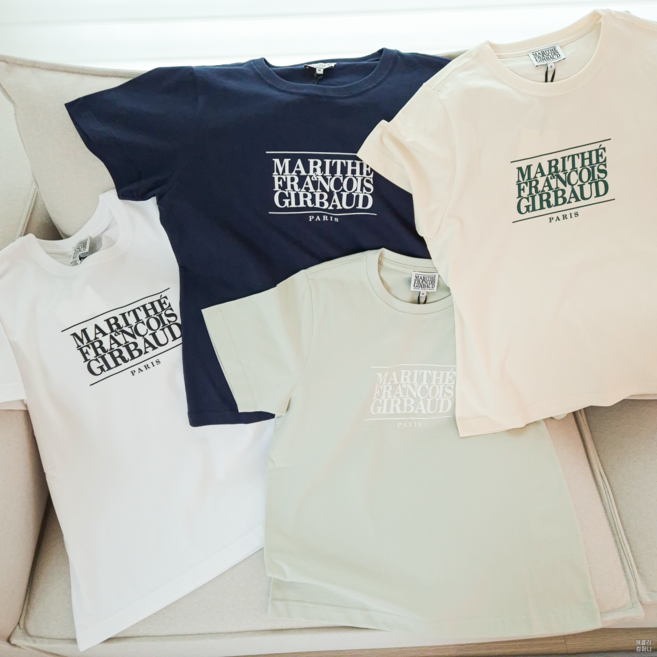 [마리떼매장판매] 클래식 로고 반팔티 네이비 화이트 라이트그린 라이트베이지