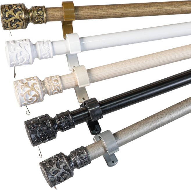 모던뷰 25mm 슬림 거실 창문 길이조절 커튼봉 커텐봉 세트, [블랙]