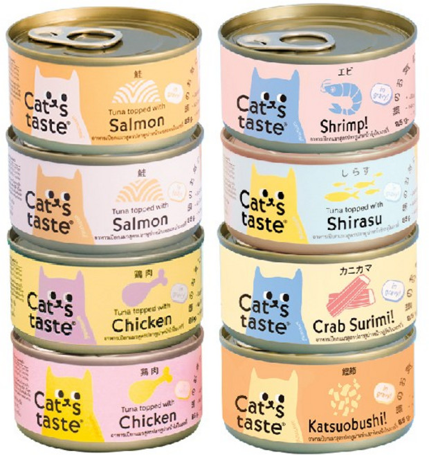 캣츠테이스트 고양이 간식캔 멀티 혼합, 8개, 85g, 전 제품 1종씩