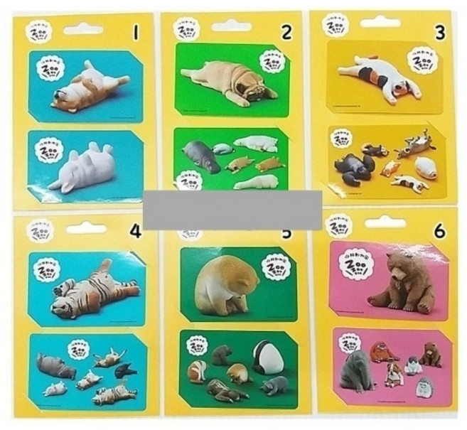 枕頭山 貓咪休眠ZOO動物造型票卡貼紙 卡貼 A-1 可愛療癒系, 動物園, 1套