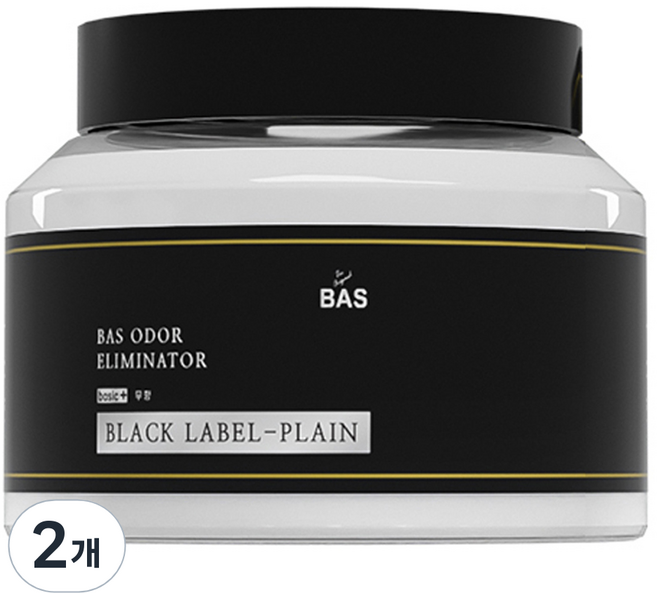 BAS 무향 블랙라벨 플레인 베이직플러스 생활 탈취제 본품, 350g, 2개