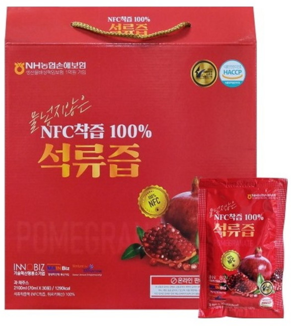 더존건강 NFC 착즙 100% 석류즙캐리어타입, 2개, 2.1L