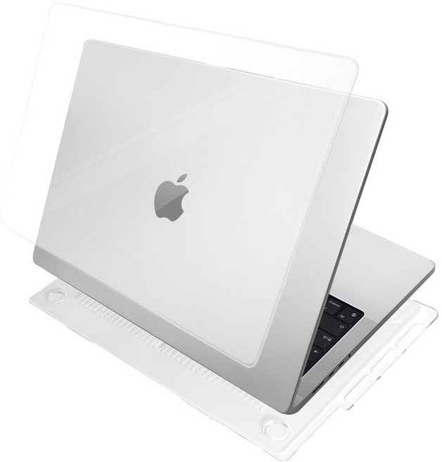 헤이맨 맥북 프로 14 인치 M2 M3 M4 클리어 투명 하드 케이스 파우치