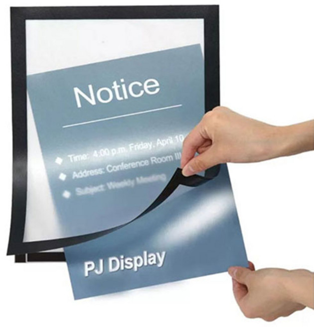 A3 A4 A5 A6 벽부착식 자석형 마그네틱 월프레임 포스터 피오피 사진 액자 꽂이, 골드