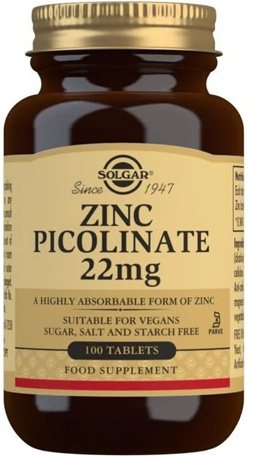 솔가 아연 피콜리네이트 22mg 타블렛, 100정, 1개 - 쿠팡