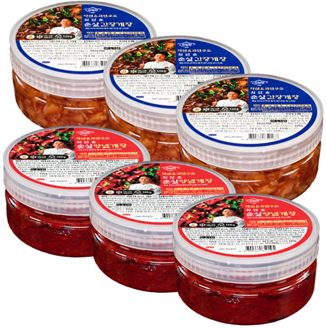 HACCP 약선요리연구소 최만순 순살게장 세트 간장게장+양념게장 대용량 순살게장 밥도둑 게장 반찬, 1세트, 720g