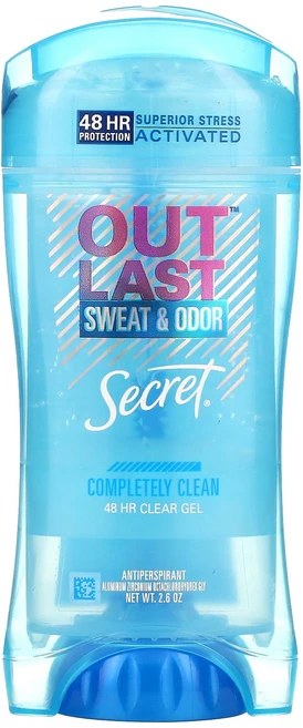 Secret Outlast 48시간 클리어 젤 데오드란트 Completely Clean 2.6 oz (73 g), SecretOutlast48시간클리어젤데오드란트Comp, 73g, 1개 - 쿠팡