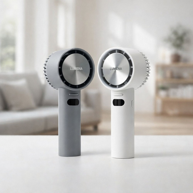루메나 폴더블 핸디 냉각 선풍기 JF20 (2개입), 화이트/블루
