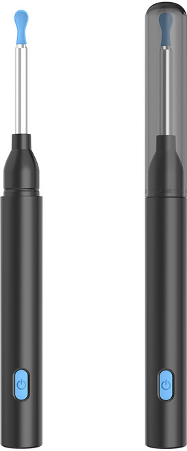 고화질 내시경 귀이개 귀이개 무선 LED 조명 스마트폰 실시간 확인, 블랙, 1개