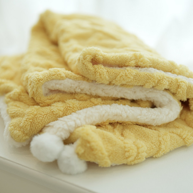 보드미펫 강아지 고양이 이불 담요, 옐로우, 1개