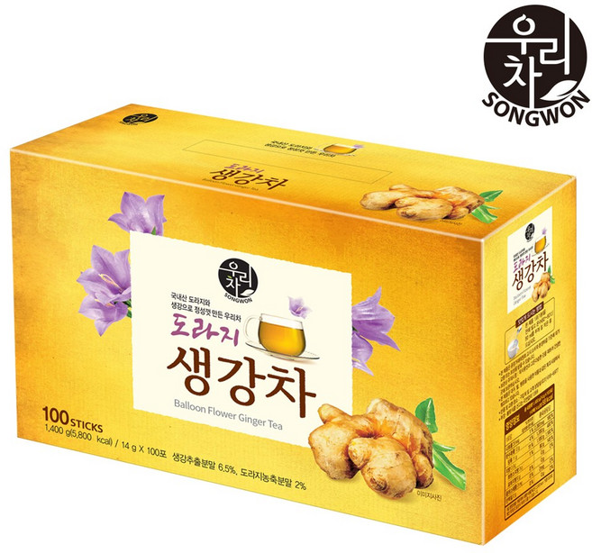 우리차 도라지 생강차, 14g, 100개입, 1개