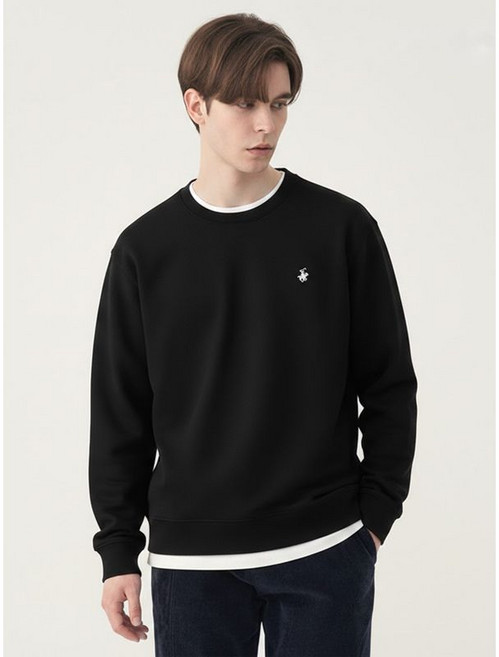 비버리힐스폴로클럽 남성 시그니처 베이직 로고 기모 맨투맨 TS560