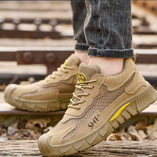 Unique 남자 발편한 경량 안전화 미끄럼 방지 기능성 운동 작업화