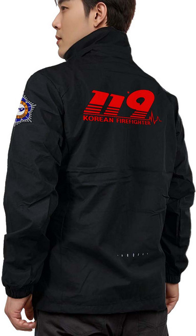 남성용 방수 방풍 기능성 소방관 119 바람막이 자켓