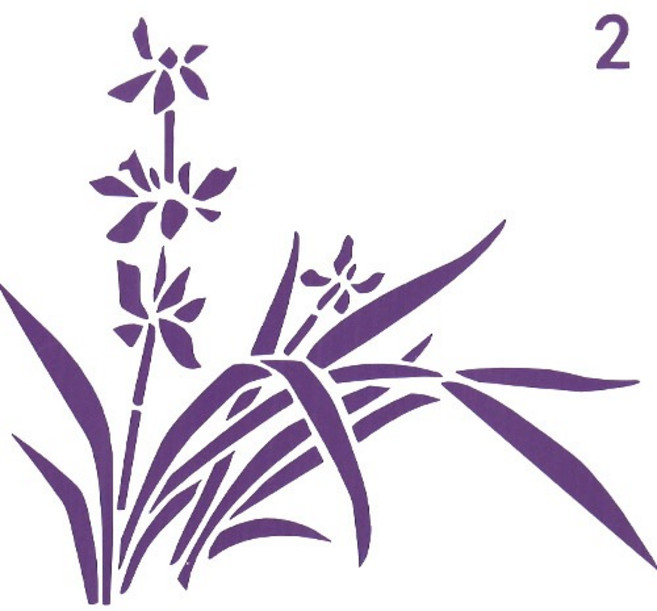 스텐실 도안 난 B-08-002, 1개