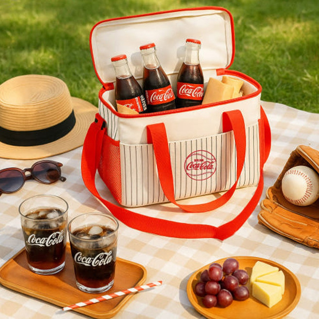 홈앤키즈 코카콜라 빈티지 패브릭 박스 쿨러백 16L 보냉가방 보냉백 캠핑 아이스백 쿨링백 휴대용 보온백, 코카콜라 빈티지패브릭박스쿨러백16L